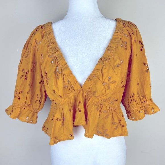 Free People | Prairie Cottagecore Coastal Cowgirl Gardenia Top Golden Girl | M - Picture 8 of 12